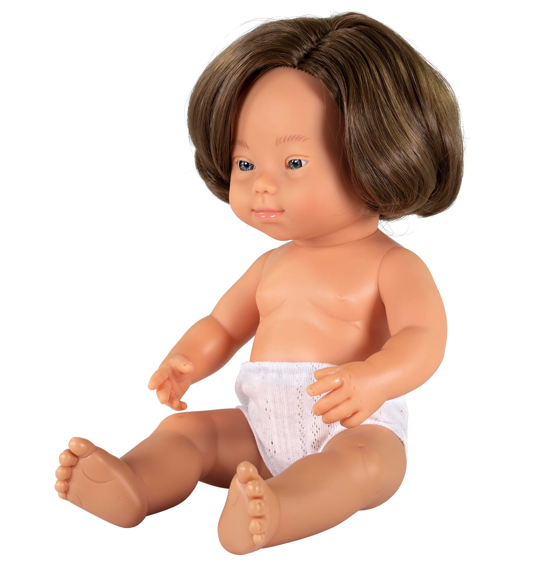 Miniland Baby Doll Caucasian Girl with Down Syndrome, 15 Inches 2088961